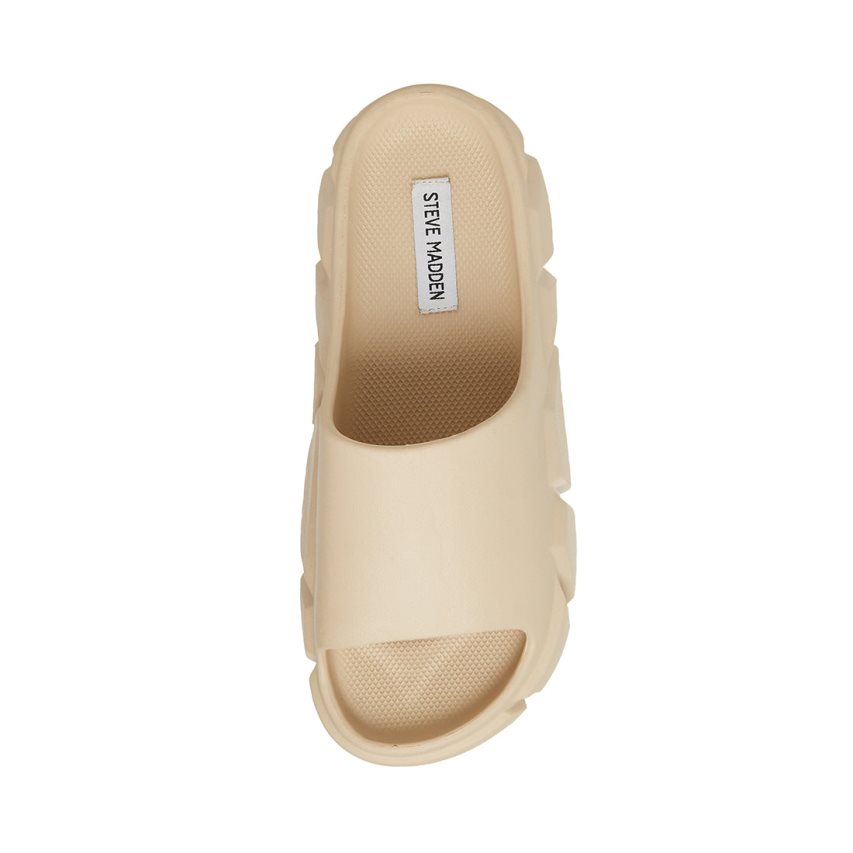 Beige Steve Madden Charged Men's Slides | PH 9041ZB16